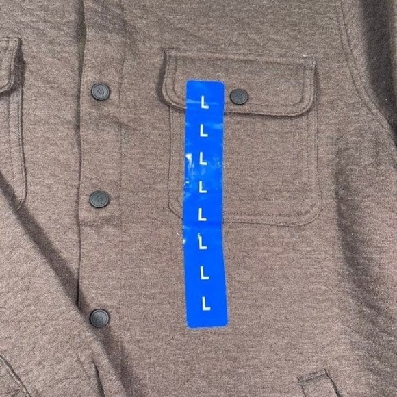 NWT Cloudveil Quilted Shacket Mens L Large BROWN Jacquard Knit Shirt Jacket Snap - Picture 2 of 9